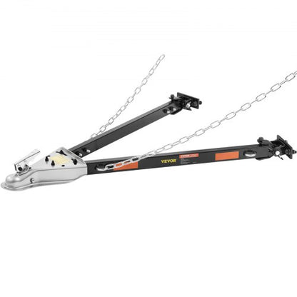 Dragkrok, 2250 kg dragkapacitet med kedjor, pulverlackerad legeringsstål, stötfångarmonterad universaldragkrok, koppling passar 5 cm kuldrag, öppningsbredd 94 cm, för husbil, släpvagn, lastbil