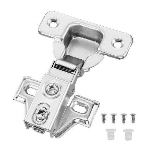 Cabinet Hinges, 60 Packs Partial Overlay Kitchen Cabinet Door Hinges, 100 Degree Opening Angel Soft Close Concealed Cupboard Hinges for Framed + Frameless Cabinet Type, with Mounting Screws