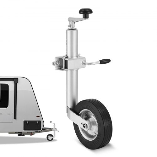 Trailer Jack with Wheel, 150 kg Load Capacity, Heavy Duty Bolt-on Trailer Tongue Jack with Single Wheel & Ergonomic Handle, 230 mm Lift Travel, Fit for RVs, Horse Trailers, Utility Trailers