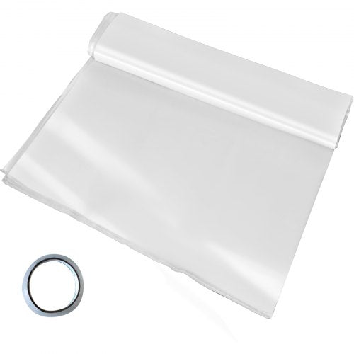 Växthusfilm 3,6 x 7,6 m, polyetenfilm för växthus 0,1524 mm tjocklek, genomskinlig plastfilm för växthusplast, UV-resistent, polyetenfilm som håller värmen, överlägsen hållbarhet
