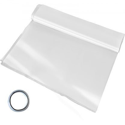 Växthusfilm 3,6 x 7,6 m, polyetenfilm för växthus 0,1524 mm tjocklek, genomskinlig plastfilm för växthusplast, UV-resistent, polyetenfilm som håller värmen, överlägsen hållbarhet