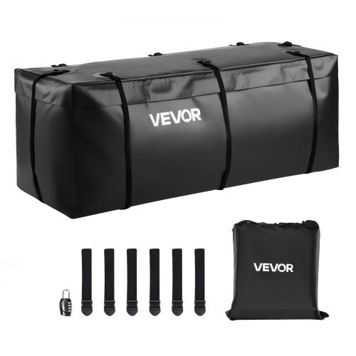 Bärväska för dragkrok, vattentät 840D PVC, 57,48 x 19,49 x 23,82 tum (16 kubikfot), kraftig lastväska för förvaring av lastbilsflak med förstärkta remmar, lämplig för bil, SUV, skåpbil, dragkrokskorg