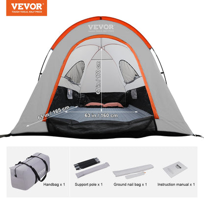 Truck Bed Tent, 5.5'-6' Pickup Truck Tent with Rain Layer and Carry Bag, Waterproof PU2000mm Double Layer Truck Tent for Camping, Accommodate 2-3 Person, for Camping Traveling Outdoor Activities