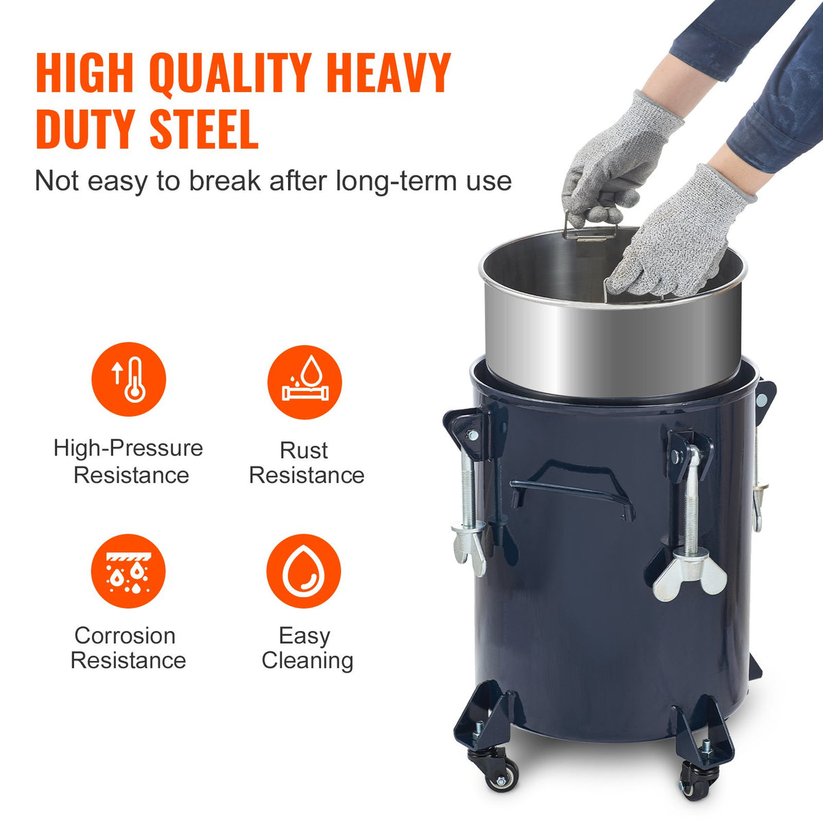Spray Paint Pressure Pot Tank, 30L/8gal Air Paint Pressure Pot with Manual Mixing Agitator, Leak Repair Sealant for Industry Home Decor Architecture Construction Automotive Painting, 70PSI Max