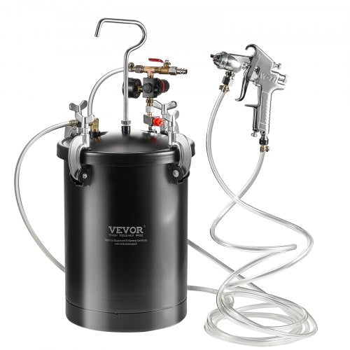 Spray Paint Pressure Pot, 15L/3.75gal Pressure Pot Tank, 60 psi Adjustale Pressure, Steel Pressure Pot Paint Tank with Spray Gun, Hoses, Pressure Gauge, for Home Decor and Industry Painting