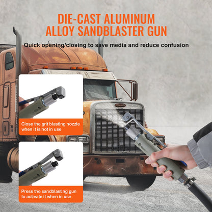75.7 L Sand Blaster 60-110 PSI High Pressure Sandblaster with 4 Nozzles