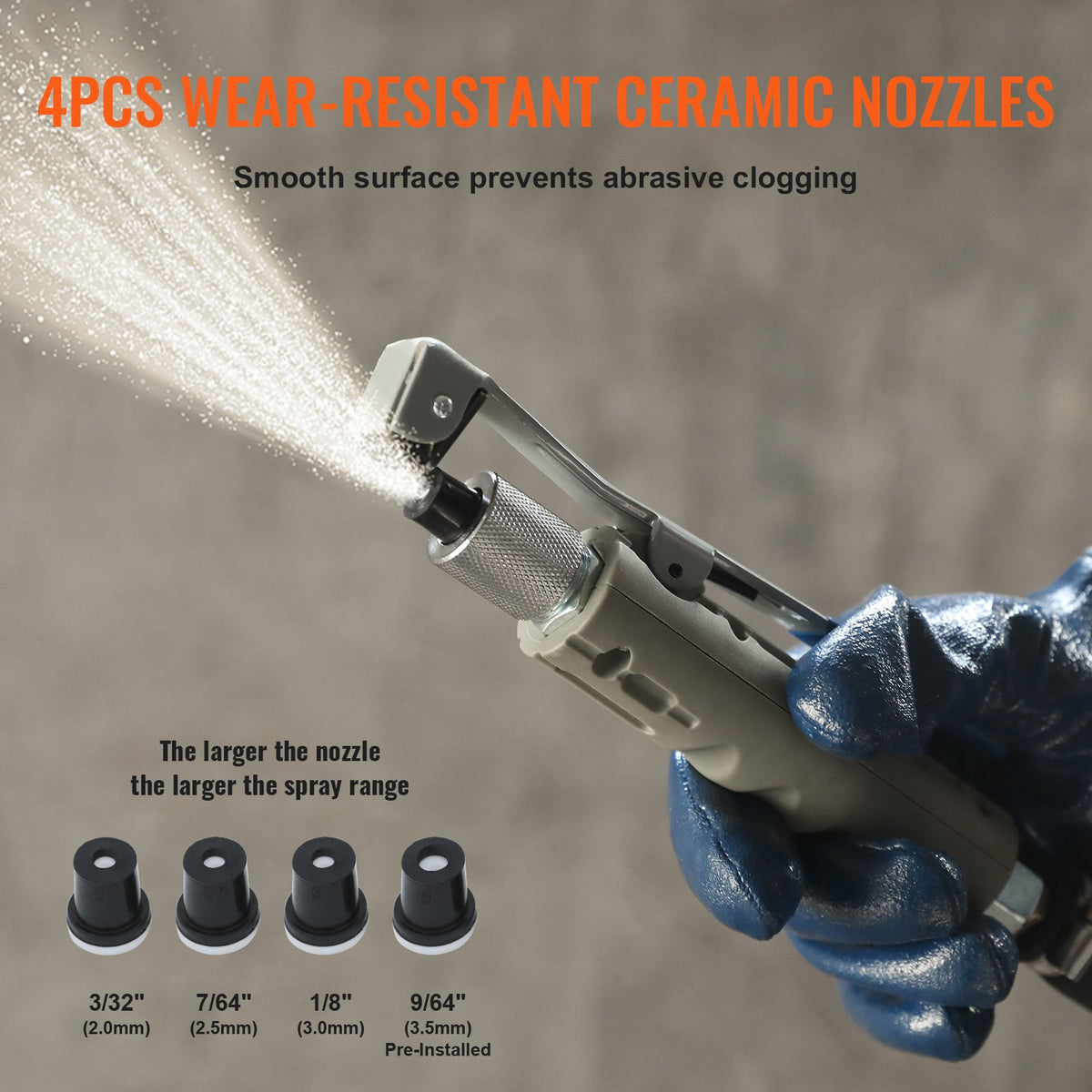75.7 L Sand Blaster 60-110 PSI High Pressure Sandblaster with 4 Nozzles