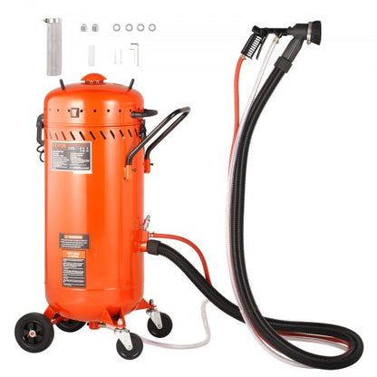 28 gallon vakuumsandbläster, dammfri sandbläster med inbyggt 1200W vakuumsystem för dammkontroll och återvinning av slipmedel, 60-110 PSI kraftig slipblästermaskin