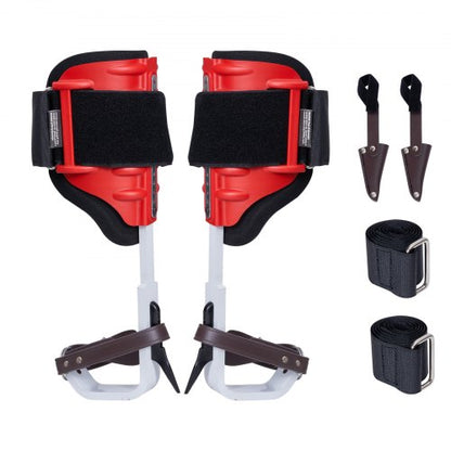 Tree Climbing Spikes, 1 Pair Aluminum Climbing Spurs, 350lbs Load Capacity Tree Climbing Gear with Straps and Spike Protectors, Arborist Equipment for Climbers, Hunting, Fruit Picking, Red