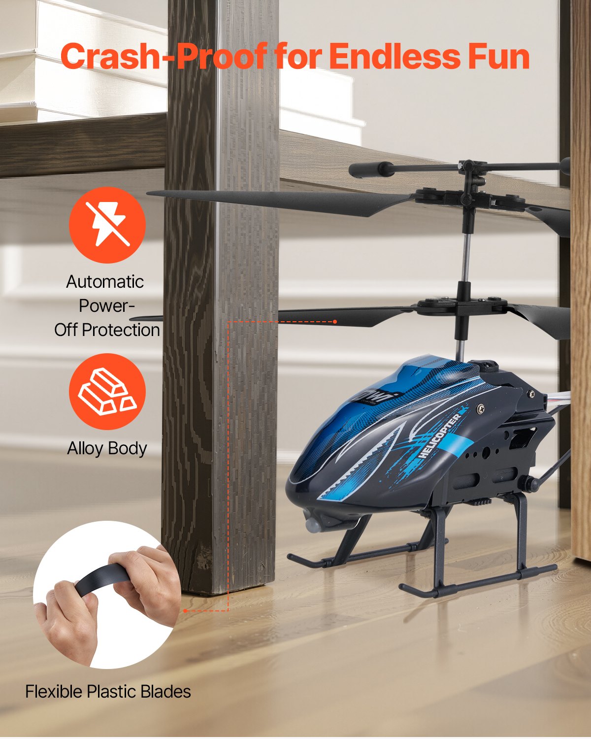 RC-helikopter, 2,4 GHz flygande fjärrstyrd helikopter, 3,5-kanaligt RC-flygplan för barn, 16 minuters flygtid, höjdhållning, start/landning med en knapp och LED-lampor, leksaker för barn från 8 år