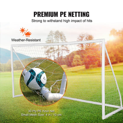 Bärbart fotbollsmål, 12x6 fot fotbollsnät, fotbollsnät för vuxna och barn, stort träningsnät för fotboll, set med fotbollsmål för ungdomar, fotbollsmål för utomhusbruk i alla väder med bärväska, 1-pack