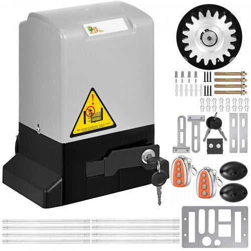 Automatisk grindöppnare 600 kg/1300 lb, med infraröd säkerhetsfotocellsensor med 2 fjärrkontroller Skjutgrindsöppnarens rörelsehastighet 1188,7 cm per minut