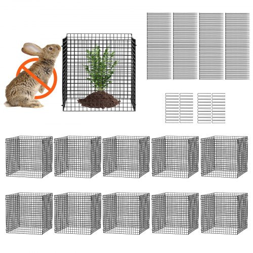 10-pack växtskydd mot djur, 30 x 30 cm hönsnätsväxtskydd, växtburar för utomhusväxter, blommor och grönsaker, håller kaninkycklingar och ekorrar borta, 40 st metallnät