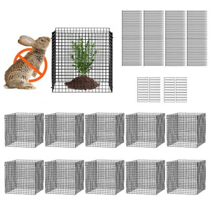 10-pack växtskydd mot djur, 30 x 30 cm hönsnätsväxtskydd, växtburar för utomhusväxter, blommor och grönsaker, håller kaninkycklingar och ekorrar borta, 40 st metallnät