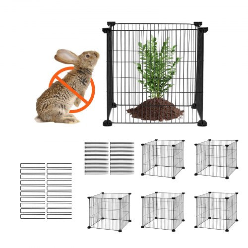 5-pack växtskydd mot djur, 15,35'' x 15,35'' växtskydd av hönsnät, växtburar för utomhusväxter, blommor och grönsaker, håller kaninkycklingar och ekorrar borta, 20 st metallnät