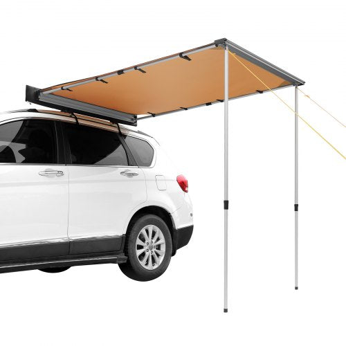 Markis för bil, stor 4,6'x6,6' skuggtäckande fordonsmarkis, PU3000mm UV50+ infällbar bilmarkis med vattentät förvaringsväska, lämplig för lastbil, SUV, skåpbil, husbilar