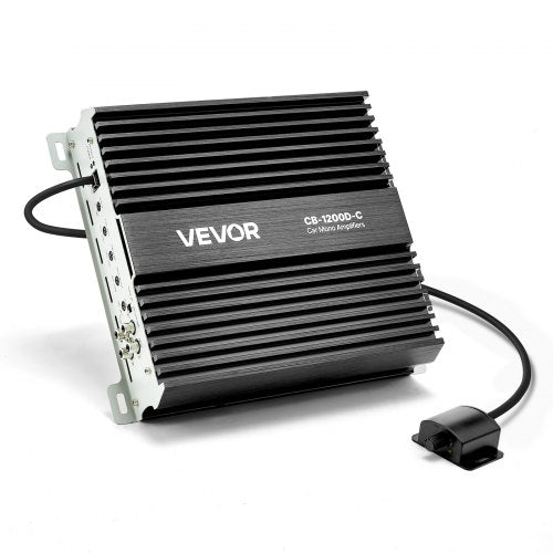 Monoblock Car Amplifier, 1200W RMS MAX, 1/2/4 Ohm Stable, 1-Channel Class D Car Audio Amplifier with Remote Subwoofer Level Control, Low Pass Filter, Bass Boost & Phase Shift, Volume Controller