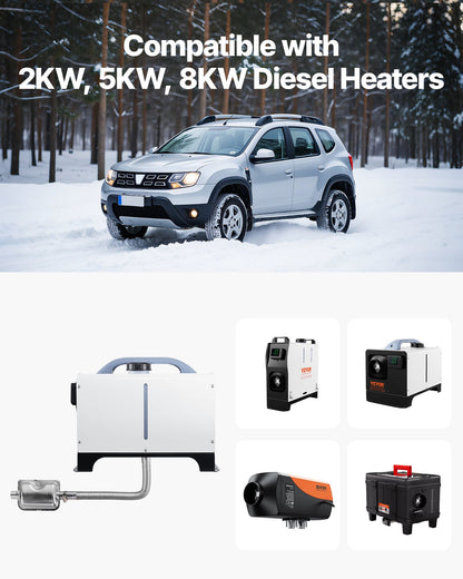 Exhaust Hose, 600mm Diesel Heater Flexible Exhaust Pipe, Stainless Steel Exhausts Hoses with 2 Hose Clamps, Air Diesel Parking Heater Exhausts Hoses Line for 2KW 5KW 8KW Diesels Heaters
