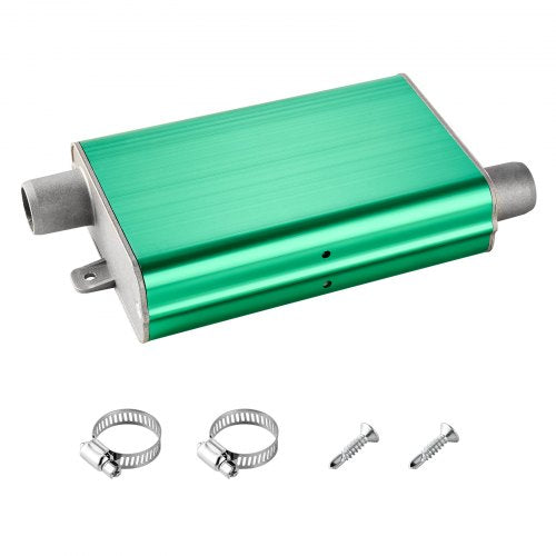 Dieselvärmare ljuddämpare, 24 mm dieselvärmare ljuddämpare uppgradering, parkeringsvärmare ljuddämpare passar med 2 klämmor och skruvar, aluminiumlegering uppgraderade avgasrör ljuddämpare ljuddämpare för 2KW 5KW 8KW dieslar
