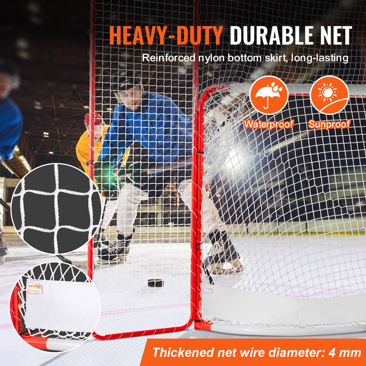 Hockeymål med stopp och måltavlor Street Outdoor stålhockeynät 182,9 cm