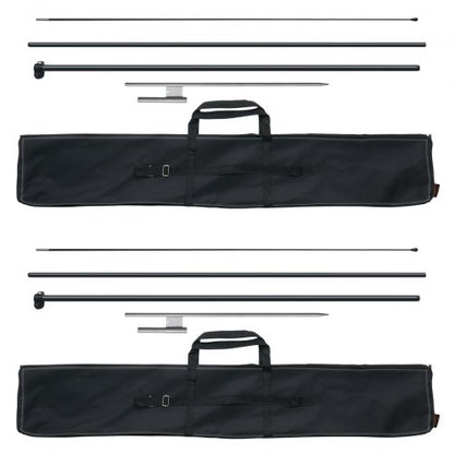Feather Flag Pole Kit, 2 Packs Swooper Flag Pole 12.7 ft, Sign Flag Poles for Business Advertising Flags Outdoor, with Ground Stakes and A Carrying Bag (Flag Not Included)