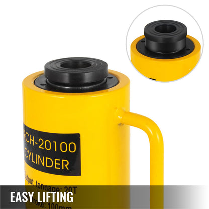 VEV 20T/44000LBS Hollow Hydraulic Cylinder Jack 100mm Plunger Ram Hydraulic Solid Cylinder Hydraulic Jack for Car/Van/Boat/Truck/Caravan