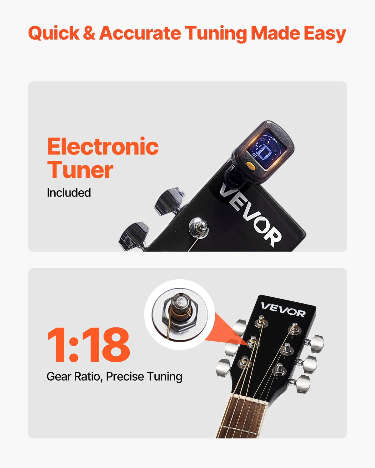 1041 mm (41 tum) Cutway akustisk gitarr nybörjarpaket med gigbag för vuxna, svart
