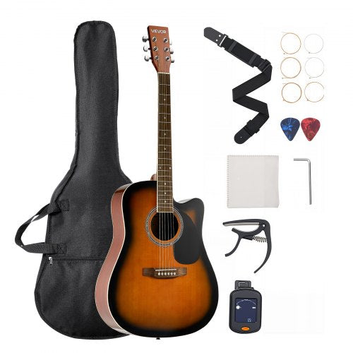 104,4 mm (41 tum) Cutway akustisk gitarr gigbag för nybörjare, vuxen, Sunburst