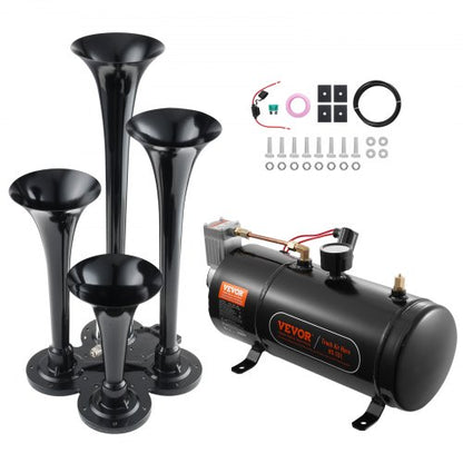 Tåghornssats 4 trumpetlufthornssats 120 psi luftkompressor 3,03 l tank