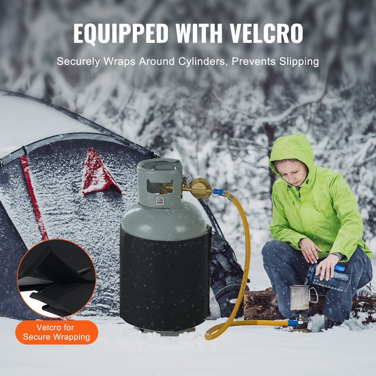 Isolerad gasflaskvärmare i bandform för 18,1 kg gasflaskor 120W 32°C