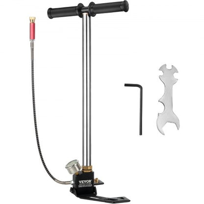 3-stegs handpump för stigbygel 4500 psi (0-30 MPa) luftgevärspump gevärspåfyllning stigbygelladdare PCP handpump luftgevär med högkvalitativt 301 rostfritt stål