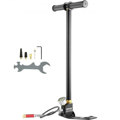 PCP handpump, 3-stegs, 30 MPa 4500 PSI högtryckspump för PCP-luftgevär med olje- och fuktfiltertrycksmätare, rostfritt stål för luftgevär, dykflaska, paintballfyllning, däck