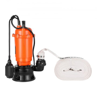 1500W dränkbar avloppspump, 22800 l/h, dränkbar avloppspump i gjutjärn med automatisk flottörbrytare, 18 m maxlyft, dränerar smutsigt rent vatten, för pooler, trädgårdar, dammar, översvämmade områden