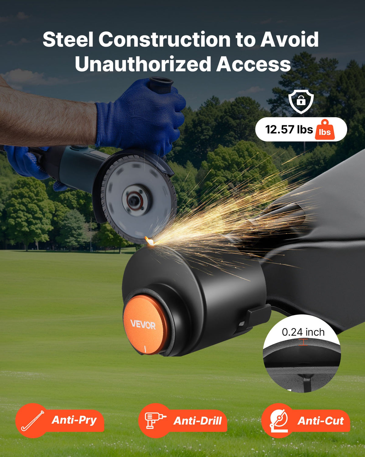 Trailer Lock, Fits 50.6 & 58.6 mm Straight Tongue Ball Couplers, Heavy Duty Hitch Lock with 3 Keys Secures Security Chains, Anti-Theft RV Trailer Tongue Locks for RV, Trailer, Boat