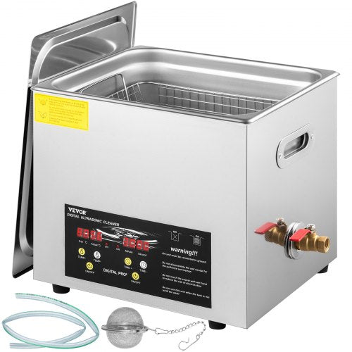 10L uppgraderad ultraljudsrengörare (400W värmare, 240W ultraljud) Professionell digital ultraljudsrengörare för laboratoriebruk med värmartimer för rengöring av delar och instrument