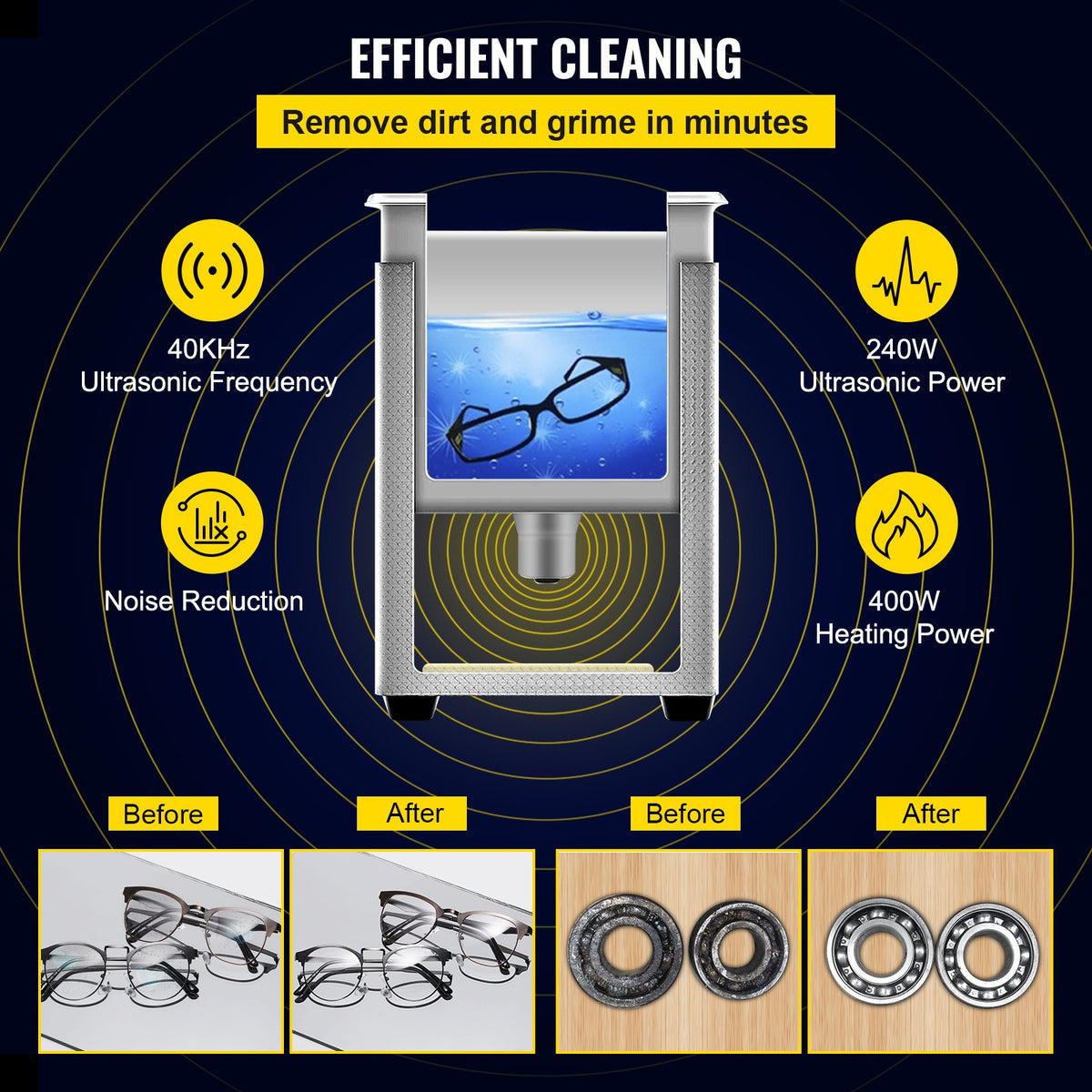 10L uppgraderad ultraljudsrengörare (400W värmare, 240W ultraljud) Professionell digital ultraljudsrengörare för laboratoriebruk med värmartimer för rengöring av delar och instrument