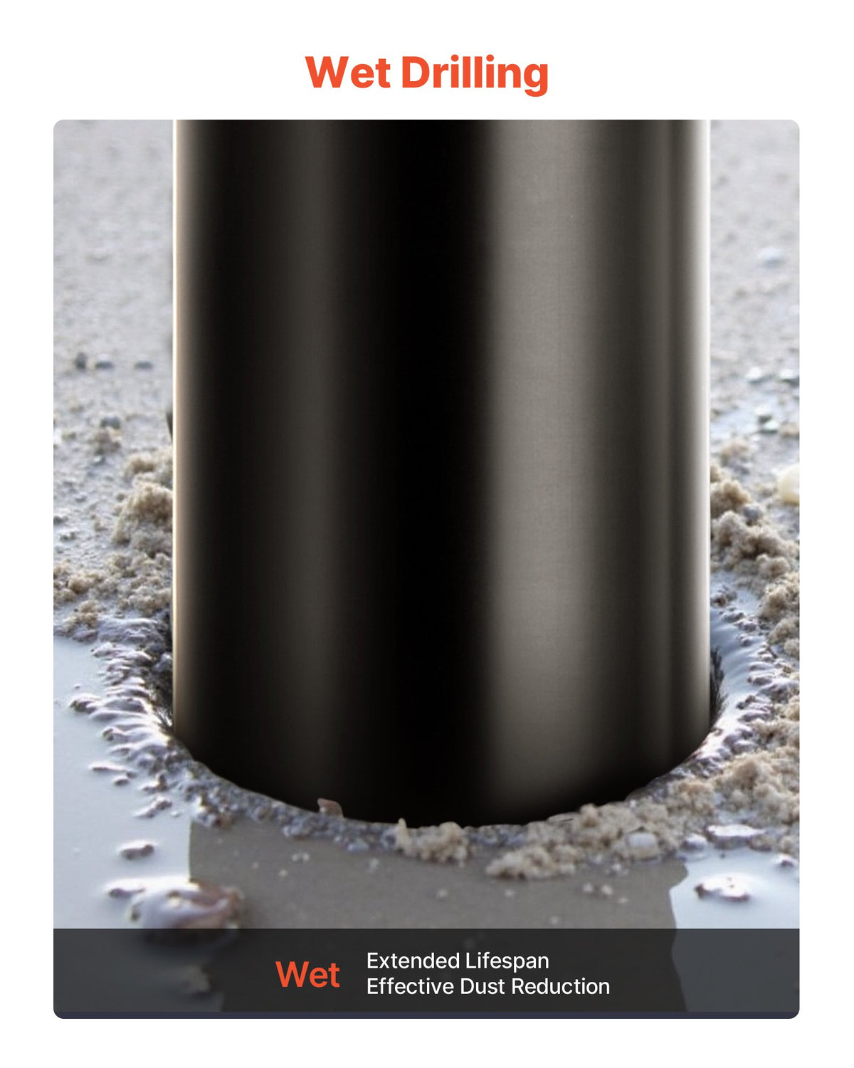 Core Drill Bit, 63.5 mm Diameter, 356 mm Drilling Depth, 1-1/4 in-7 Internal Thread, High-Precision Welding Technology, Wet Diamond Core Bit for Reinforced Concrete, Red Bricks, and Masonry