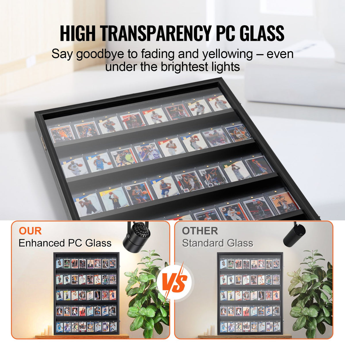 Displayfodral för sportkort med 35 grader, 24,3x30,5x2,1 tum/61,7x77,5x5,3 cm, basebollkortsdisplayram med 98 % UV-skydd, klar PC-glas, låsbart väggskåp för fotboll, basket, hockey och samlarkort