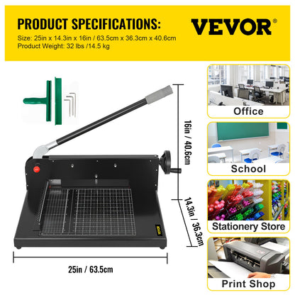 A4 Paper Guillotine 12" Width Paper Cutter Heavy Duty Manual Stack Paper Trimmer Stack Cutter with Clamp Safe Lock for Home Office