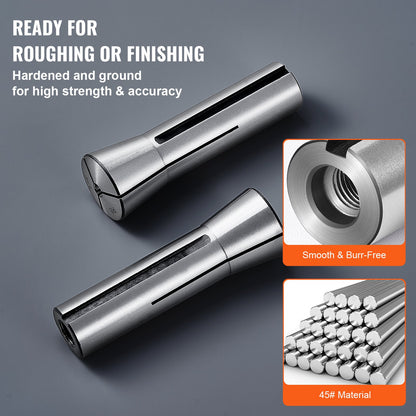 13 delar Precision R8 hylssats, 1/8" - 7/8", 45# fräshylsechuck 0,0012"/30μm TIR med 13 märkta förvaringslådor, för fräsmaskiner, borrpressar, uppborrningsmaskiner, fleroperationscenter