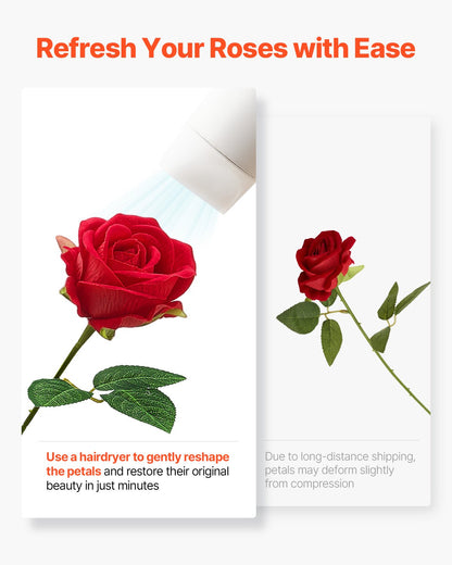 Konstgjorda blommor, 60 st. äkta röda skumrosor i bulk, konstgjorda röda brudbuketter med stjälkar för gör-det-själv-bröllopsbuketter, bordsdekorationer för hemmet, festbordsdekorationer
