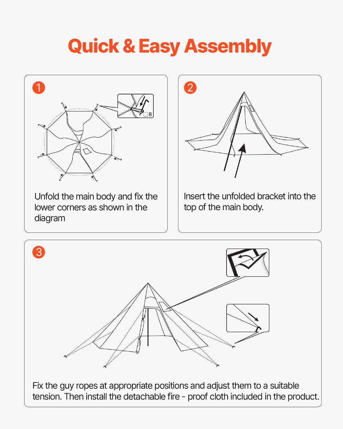 Hot Tent for 4 Persons, Portable Winter Tipi Tent with Stove Jack, Waterproof Canvas Camping Tents, Lightweight 4 Season Shelter Tents for Hiking Fishing Backpacking, M Size