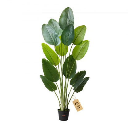 Artificial Bird of Paradise 1829 mm Tall, Fake Tropical Plants with with 13 Trunks & White Pot, Faux Floor Silk Tree, Large Trees for Home Office Living Room Decor House Warming, Indoor Outdoor