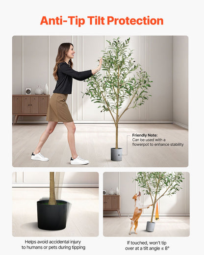 150 cm konstgjort olivträd med svart kruka, högt konstgjort träd med naturlig trästam och realistiska gröna blad och frukter, konstgjord inomhusväxt för hem, kontor, vardagsrum, hörndekor