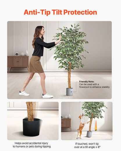 150 cm konstgjord fikusträd med svart kruka, hög konstgjord fikusväxt med naturlig trästam och realistiska gröna blad, konstgjord sidenträd för inomhusbruk för hem, kontor, vardagsrum eller hörninredning
