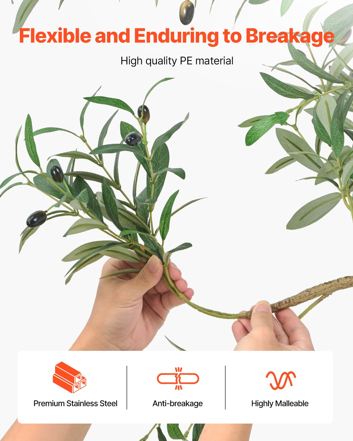 180 cm konstgjort olivträd med svart kruka, högt konstgjort träd med naturlig trästam och realistiska gröna blad och frukter, konstgjord inomhusväxt för hem, kontor, vardagsrum, hörndekor
