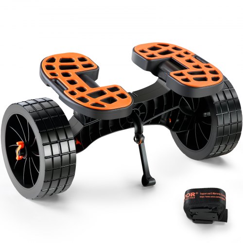 Heavy Duty Kayak Cart, 320lbs Load Capacity, Detachable Canoe Trolley Cart with 10'' Solid Tires, Adjustable Brackets & Nonslip Support Foot, for Kayaks Canoes Paddleboards Float Mats Jon Boats