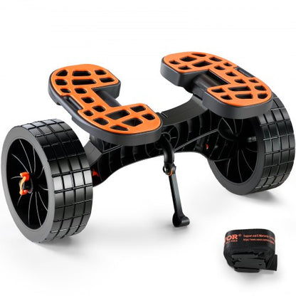 Heavy Duty Kayak Cart, 320lbs Load Capacity, Detachable Canoe Trolley Cart with 10'' Solid Tires, Adjustable Brackets & Nonslip Support Foot, for Kayaks Canoes Paddleboards Float Mats Jon Boats
