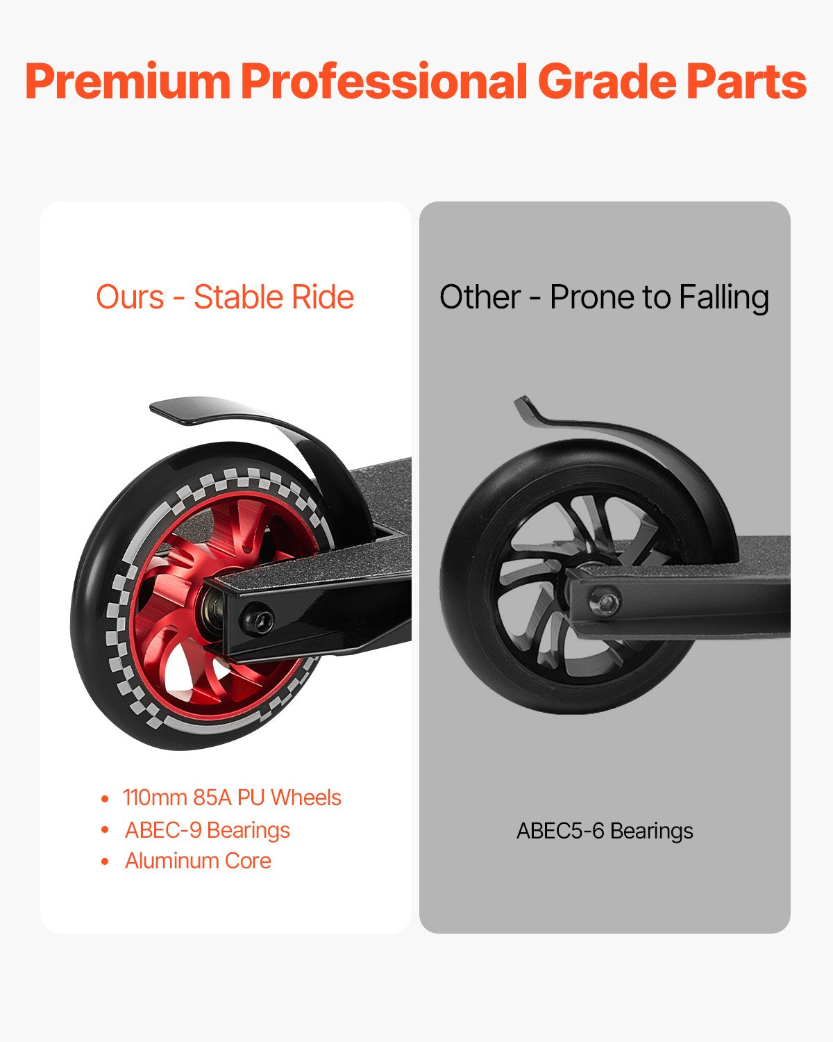 Trickscooter, kompletta professionella trickscooter för barn i åldrarna 11-13 år, tonåringar, vuxna, pojkar och flickor, freestyle street rider för mellannivåer och nybörjare, dubbelt lager lättviktigt aluminiumdäck