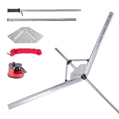 Lake Weed Cutter, Pond Aquatic Plant Cutting Tool with 1.57 m Max. Cut Width, Sharp and Heavy-Duty Steel Blades, Pond Rake with 9 m Throw Rope, for Cattail, Phragmites, Lilly Pads and Chara